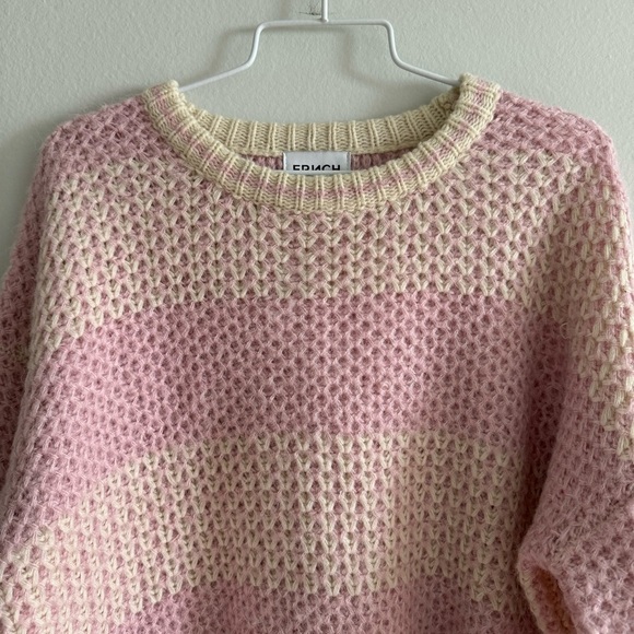 FRNCH Paris Niara Knit Cream & Pink Sweater Size Medium - Picture 7 of 17